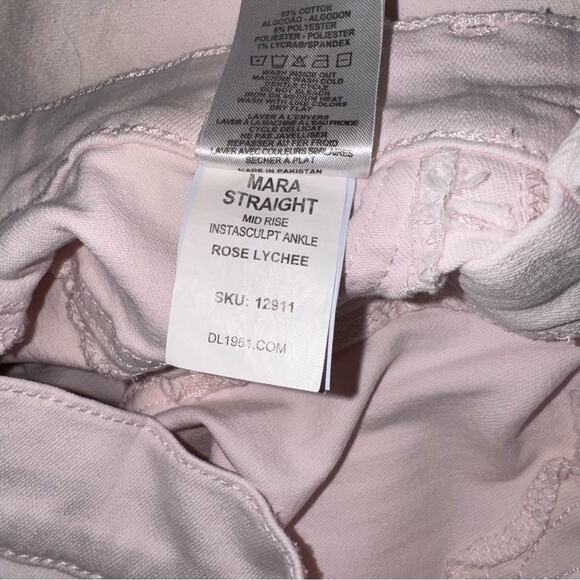 DL1961 Mara Instasculpt Straight Leg Ankle Jeans in Rose Lychee 26 - Picture 8 of 9